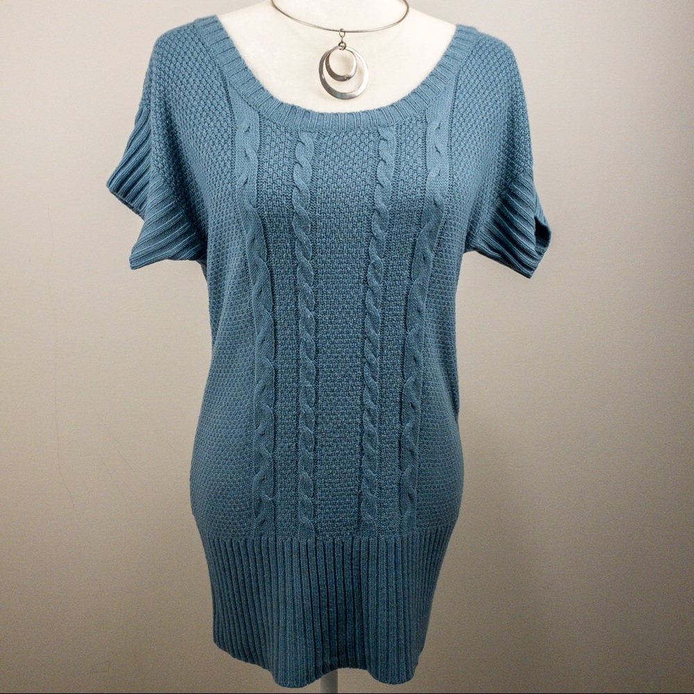 The Limited Sweater Tunic Small Blue Short sleeves
